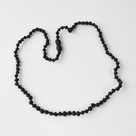 Adults amber necklace barok black raw of beads