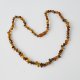 Adults amber necklace chips brown of beads