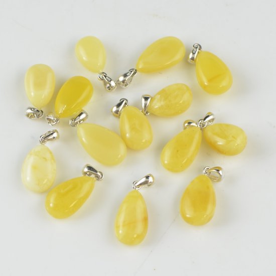 Baltic amber pendant yellow matt