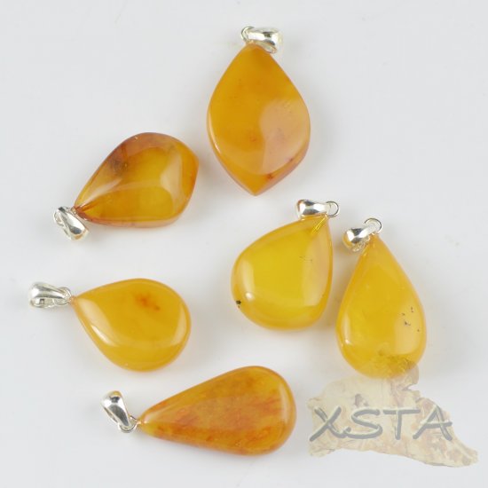 Baltic amber pendant mix butter color and size