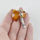 Amber pendant with sterling natural