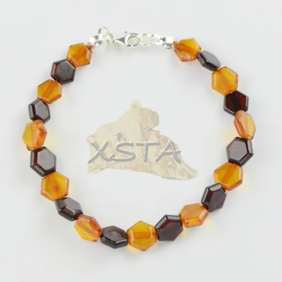 Amber bracelet with cherry cognac beads