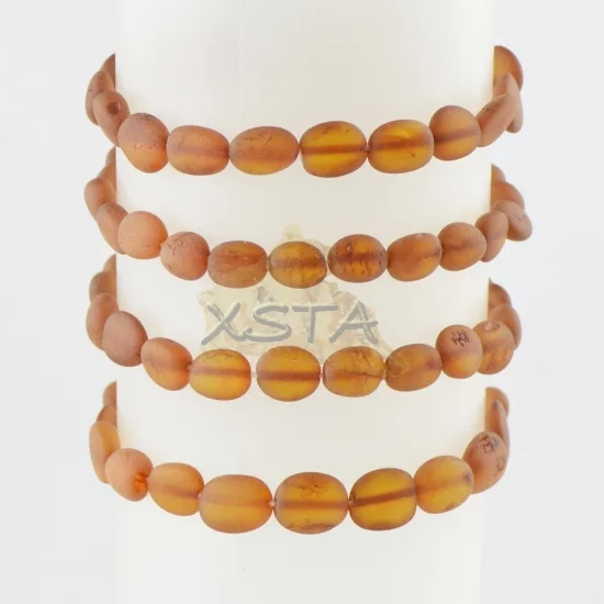 Dark cognac raw natural amber bracelet