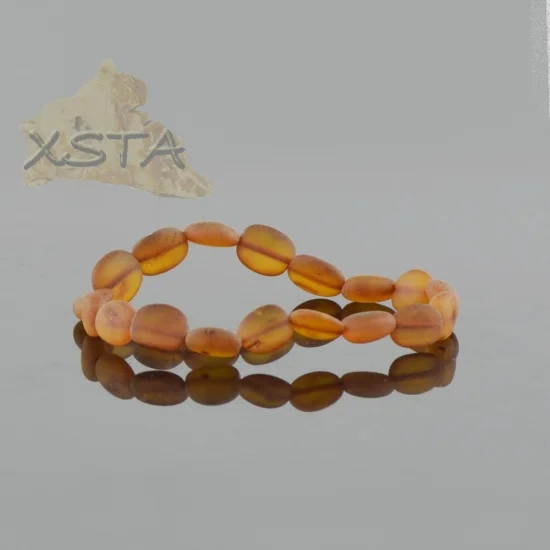 Dark cognac raw natural amber bracelet