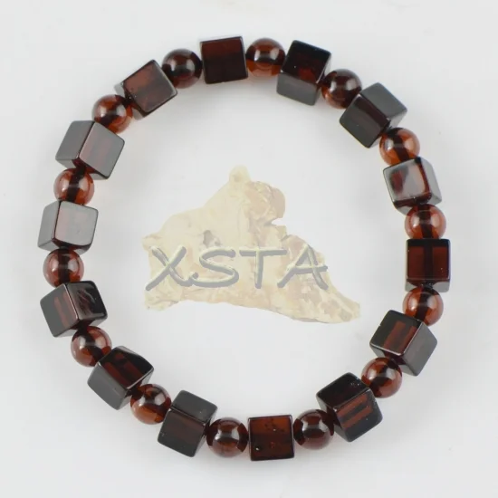  Amber bracelet natural beads large cherry color
