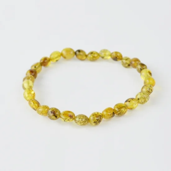 Olive medium green amber bracelet