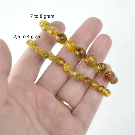 Olive medium green amber bracelet