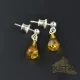 Drop shape amber earrings cognac color
