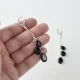 Black three piece Baltic amber earrings