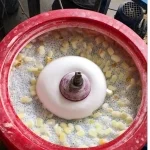 Polishing processing of amber