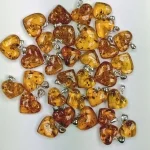 Handful of small amber hearts