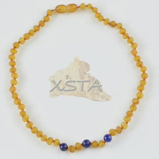 Teething necklace with blue lapis lazuli
