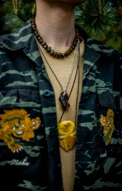 Amber necklace and butter pendant