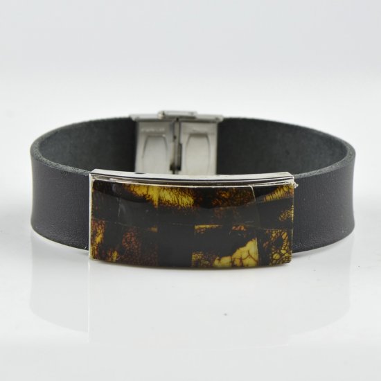 Baltic Amber with leather for men