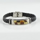 Black Wrap Leather natural Amber bracelet for men Black Wrap Leather natural Amber bracelet for men