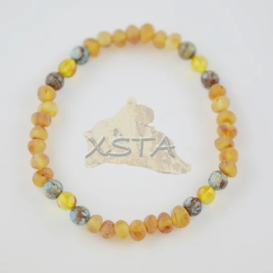 Baltic amber bracelet with jasper