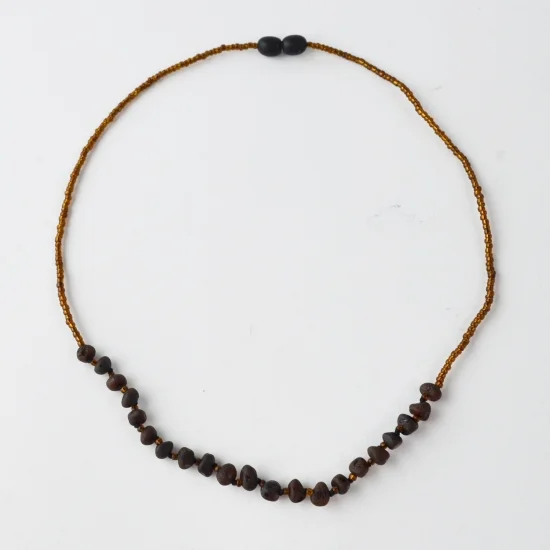Amber necklace raw cherry baroque color