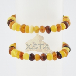 Amber bracelet multicolor beads 21 cm