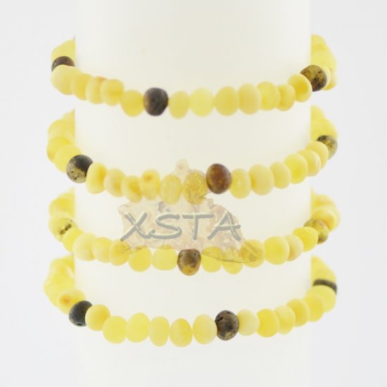 Amber bracelet raw matt beads