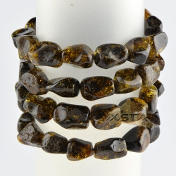 Baltic amber dark green bracelet