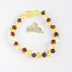 Cherry and lemon beads bracelet with knots and clasp