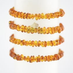 Cognac flat baroque beads bracelet