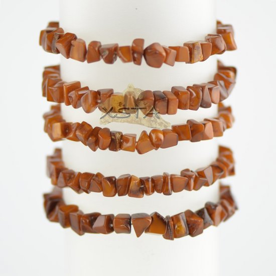 Dark butterscotch irregular shape beads bracelet