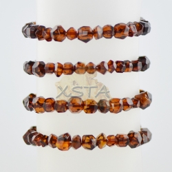 Dark cherry natural amber beads bracelet