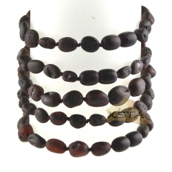 Dark cherry raw natural amber bracelet