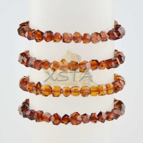 Dark cognac natural amber beads bracelet