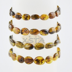 Dark green amber beads bracelet