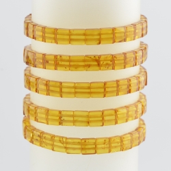 Honey cube amber bracelet for women