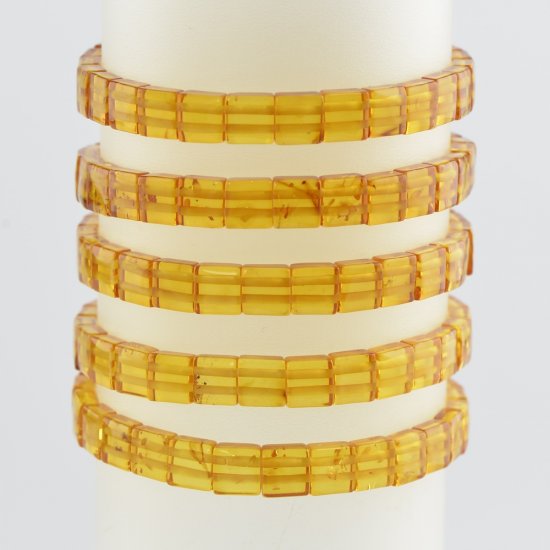 Honey cube amber bracelet for women