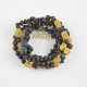 Raw dark cherry with olive beads bracelet
