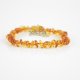 Cognac clat beads bracelet with knots and clasp