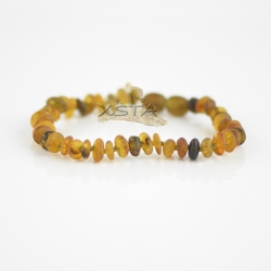 Raw green flat beads with knots and clasp Raw green flat beads with knots and clasp