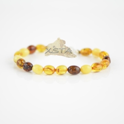 Multicolored olive beads bracelet with silver clasp Multicolored olive beads bracelet with silver clasp