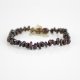 Cherry flat beads bracelet with knot and clasp