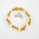 Cognac baroque beads bracelet with white beads