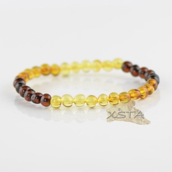 Polished baroque honey, cognac and cherry bead bracelet