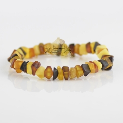Raw multicolored irregular bead bracelet for men