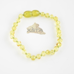 Lemon baroque beads bracelet with knots and clasp