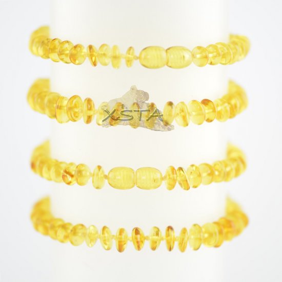Lemon flat beads with knots and clasp