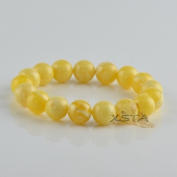 Matt yellow round amber bracelet
