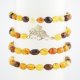 Multicolored olive beads bracelet with silver clasp