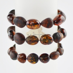 Olive cherry raw polished beads amber bracelet