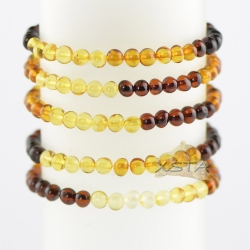 Polished baroque honey, cognac and cherry bead bracelet