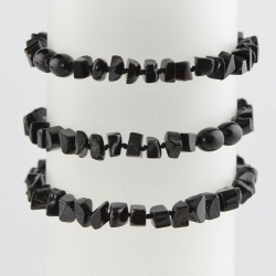 Polished black amber bracelet with screw clasp
