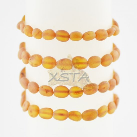 Raw Baltic amber plums beads bracelet