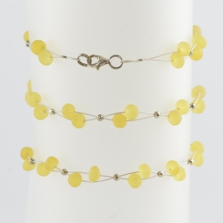 Raw amber yellow bracelet with wire